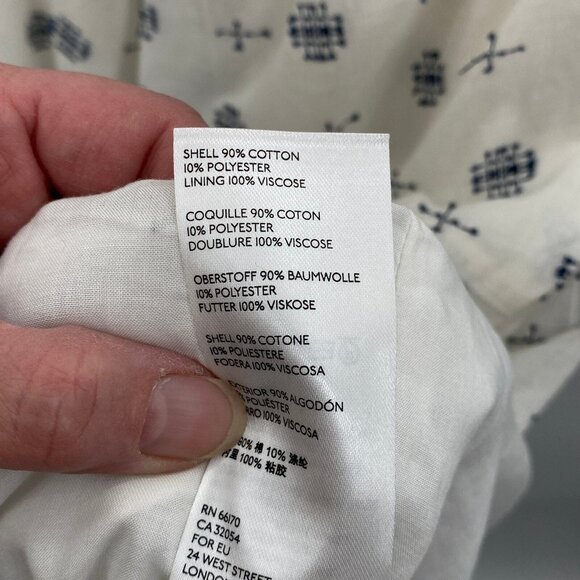 by Anthropologie Marcie Textured Tunic Dress Womens XS White Blue‎ Pockets Lined - Picture 9 of 9